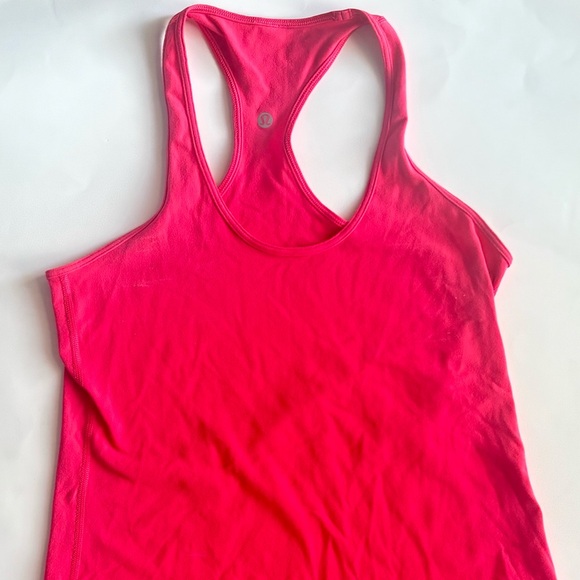 10 Lululemon Cool Racerback tank top BOOM JUICE workout shirt hot pink stretch - Picture 5 of 10
